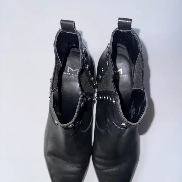 MARC FISHER LTD Black Leather Studded Ankle Boot 9.5 - Picture 15 of 16